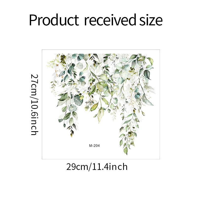 Fresh Green Plant Leaves Bathroom Toilet Stickers Decorative Beautify Home Remodeling Wall Stickers Self-adhesive Decals