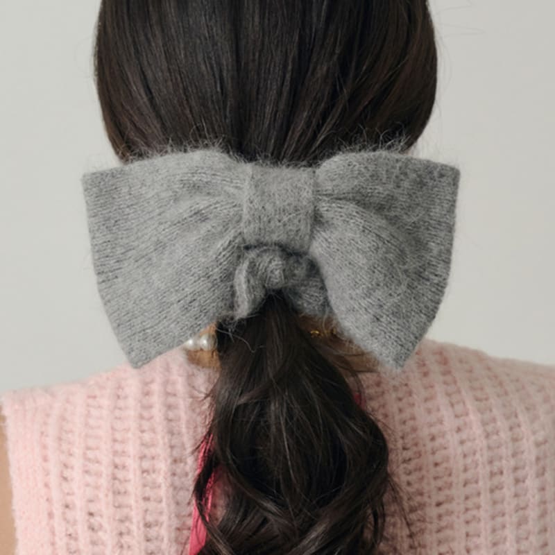 SORRY TOO MUCH LOVE Pearl Wool Angora Big Knit Hairband_Multi