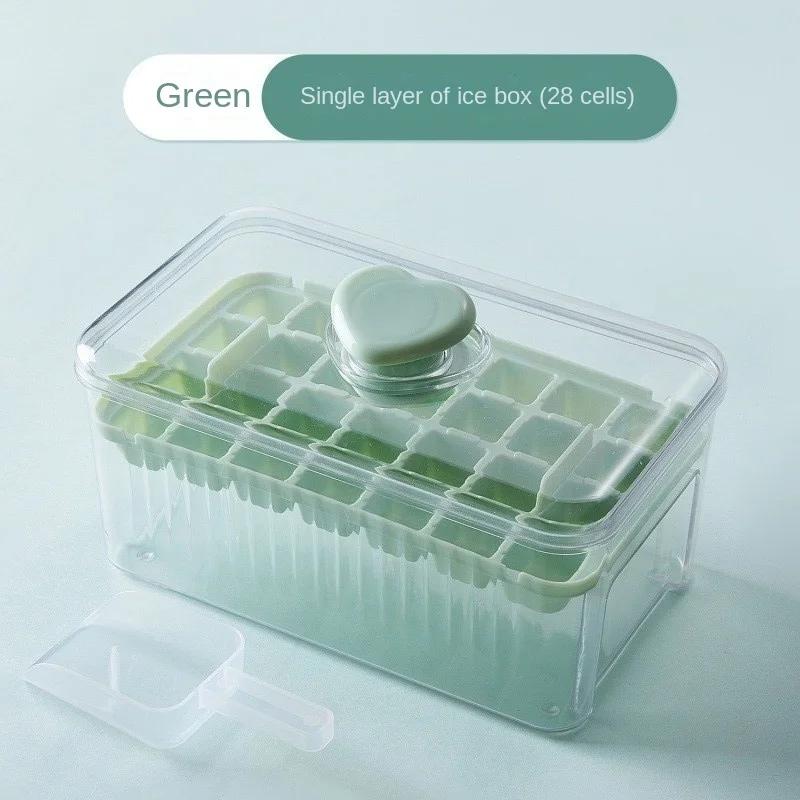 28/56 Grid Ice Cube Mold Reusable Refrigerator Ice Maker One-touch Easy Release Homemade Ice Cube Tray Mold Home Ice Making Tool