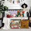 Warm Christmas Cartoon Decorations Third Pillow Case Silky Short Plush With Invisible Zipper Dustproof Sofa Cushion Cover