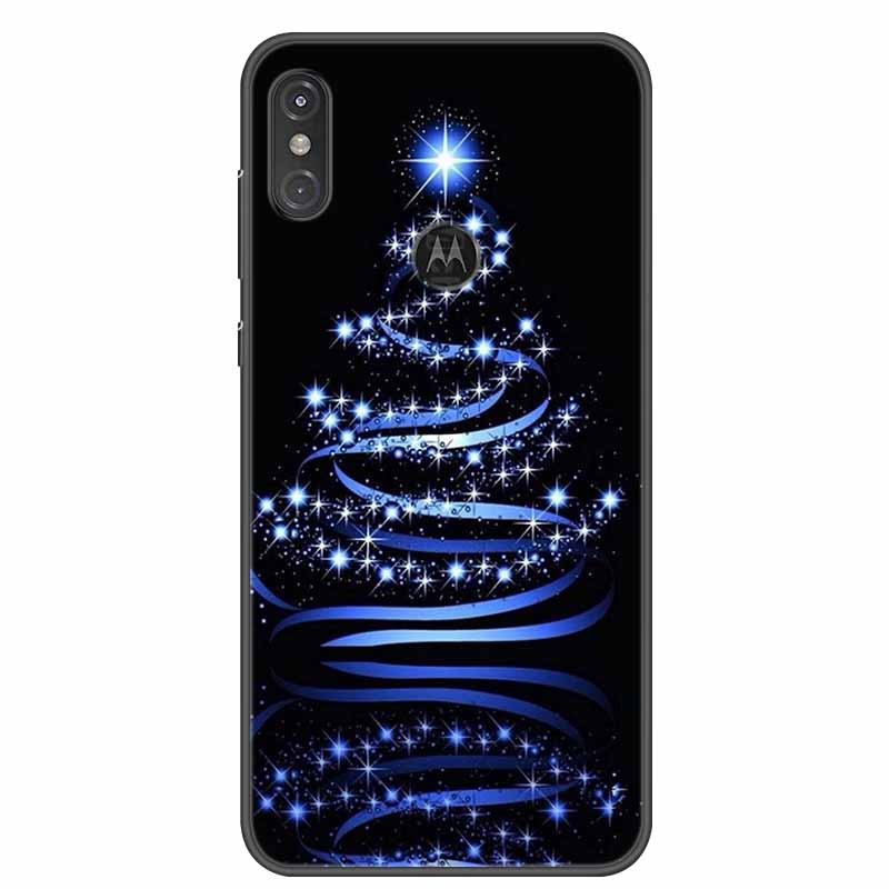 For Moto One Vision Case Luxury Silicone TPU Soft Cover Phone Case For Motorola Moto One Action Macro Shockproof Christmas Coque