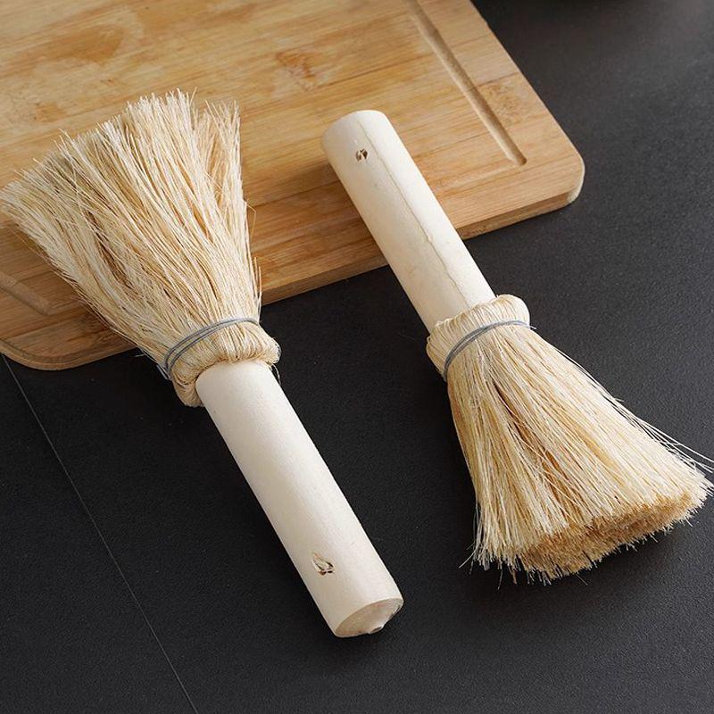 Long-Handled Coconut Fiber Dishwashing Brush - Non-Scratch, Non-Stick, Decontamination Cleaning Tool