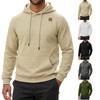 Men's Jacquard Small Checkered Hoodie Pullover with Drawstring Hood Casual Sweatshirt Top for Everyday Wear