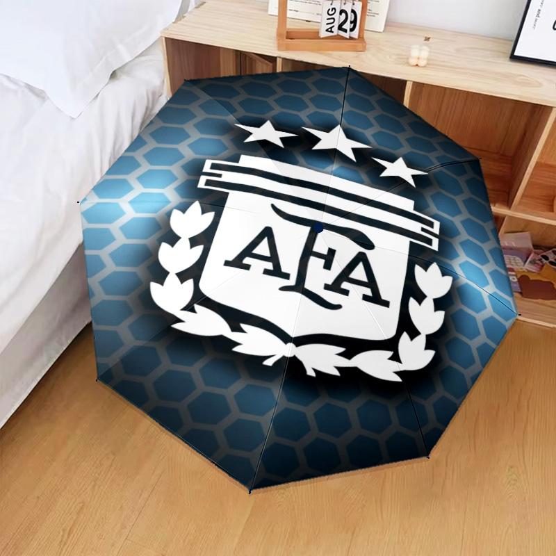 1 Stück Argentinien Fußballverein Bedruckter Regenschirm Faltbarer Regenschirm, Automatischer Regenschirm 8-Speichen für Reisen, Camping Fan Geschenke Weihnachtsgeschenke