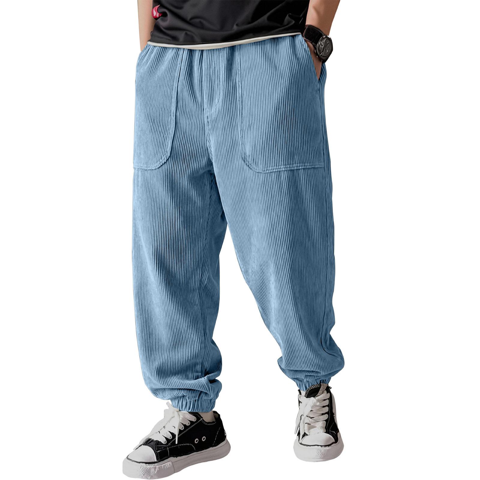 Мужские вельветовые брюки свободного кроя с манжетами S