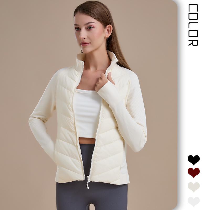 Sporty Warm Windproof Slim-Fit Down Jacket with Fleece Lining