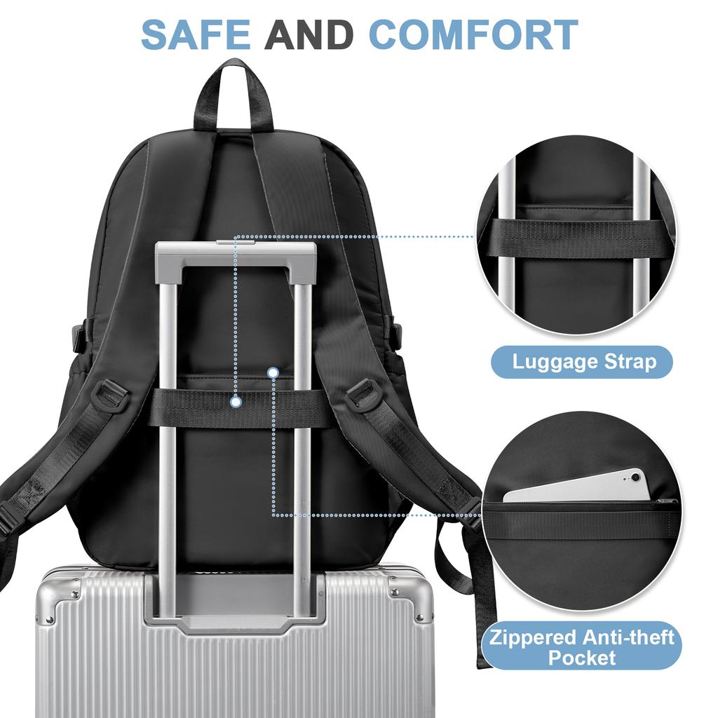 Student School Backpacks Casual Daypack, Commuter Laptop Backpack for Women Study Travel, Black School Bag for Teens Girls Boys