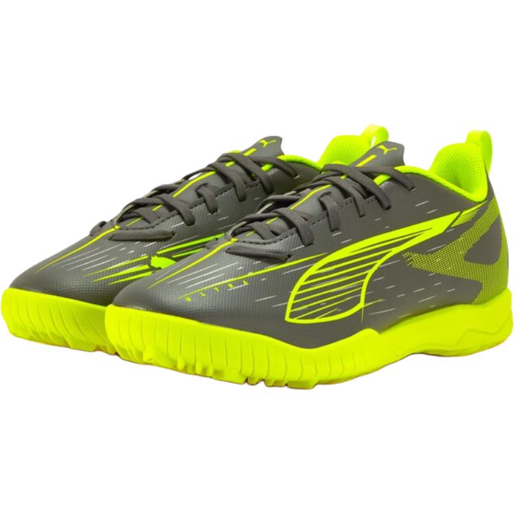 Puma Ultra 5 Series Play TT Jr Fashion Comfortable Versatile Low Top Kids Soccer Shoes Kids sneaker Silver Yellow 108333-03