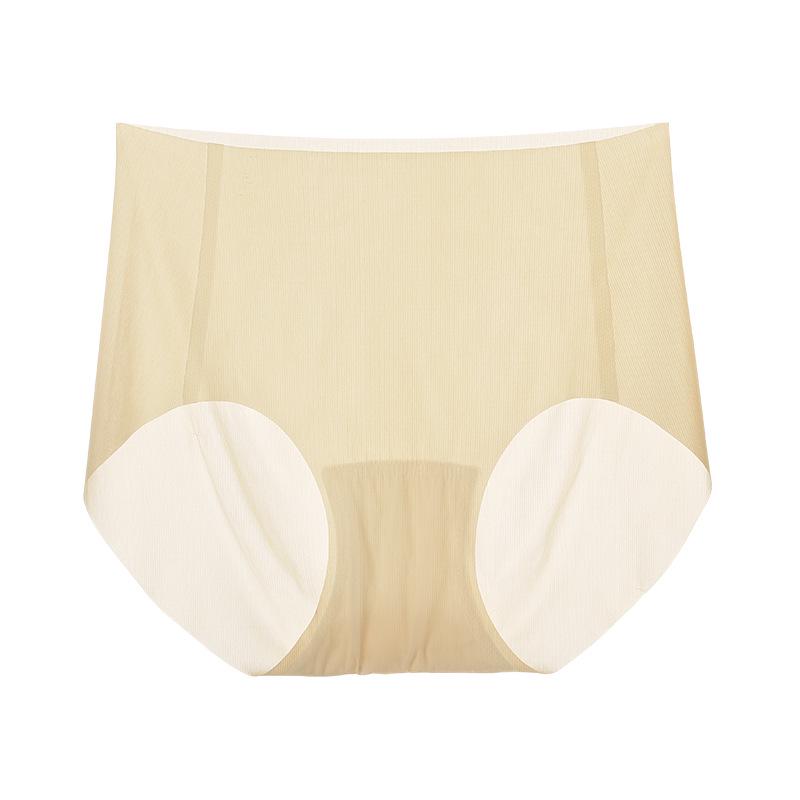 Summer Thin Seamless Rabbit Ear Bra Set for Women - Small Cup, Ice Silk, Wave Edge Design