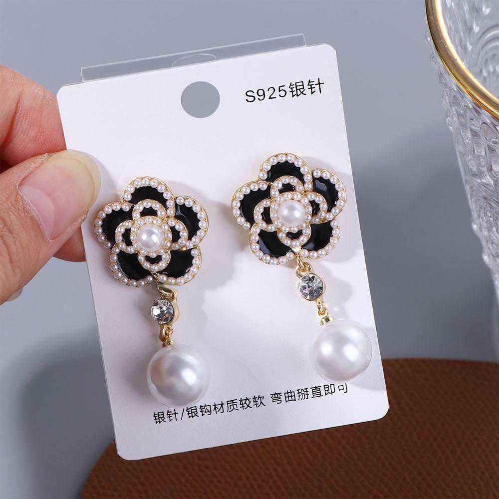 Jewelry Temperament Camellia Earrings Korean Fashion Earrings Women Jewelry Flower Stud Earrings