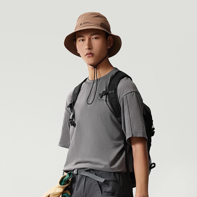 Li Ning CF Letter Print Quick-Dry Cool Loose Short Sleeve T-Shirt Men Tops ATSU609-5