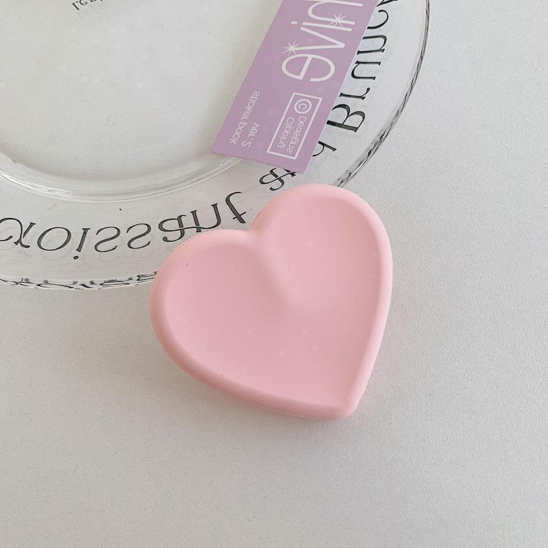 

Heart-Shaped Cartoon Silicone Phone Holder - Retractable & Detachable White Stand [OPP Bag] розовый