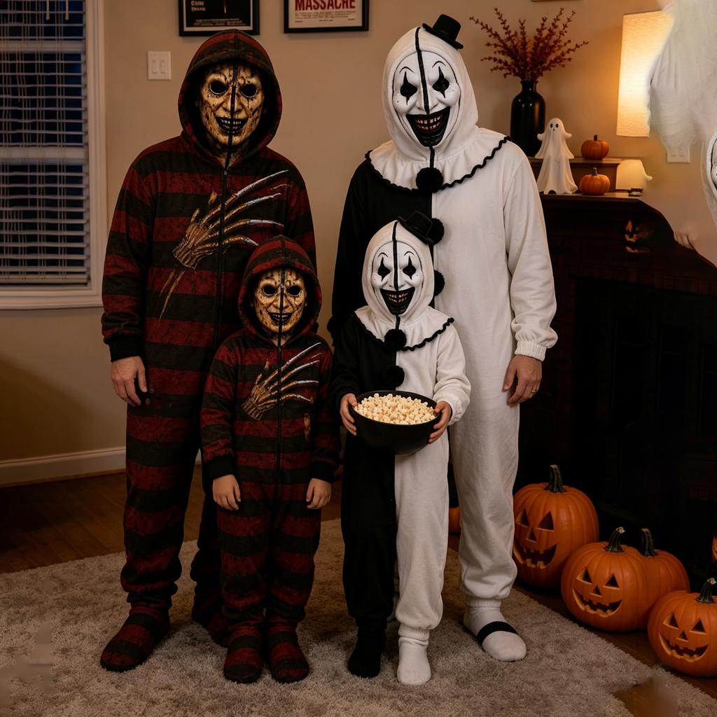 Scary Halloween Pajama Costume for Adults, Sleepwear for Women and Men