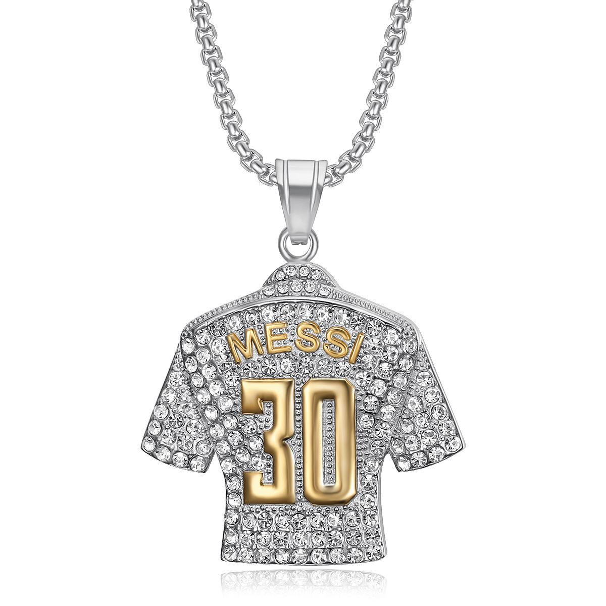 

Новый модный аксессуар в стиле хип-хоп с бриллиантовым кулоном в виде футбольной майки для размера 30 60cm