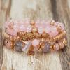 Natürlicher Kristallstein Perlen Armband Bohemian Mehrschichtig Bunt Perlen Charme Armbänder Elastisches Seil Handgemacht Armband Schmuck
