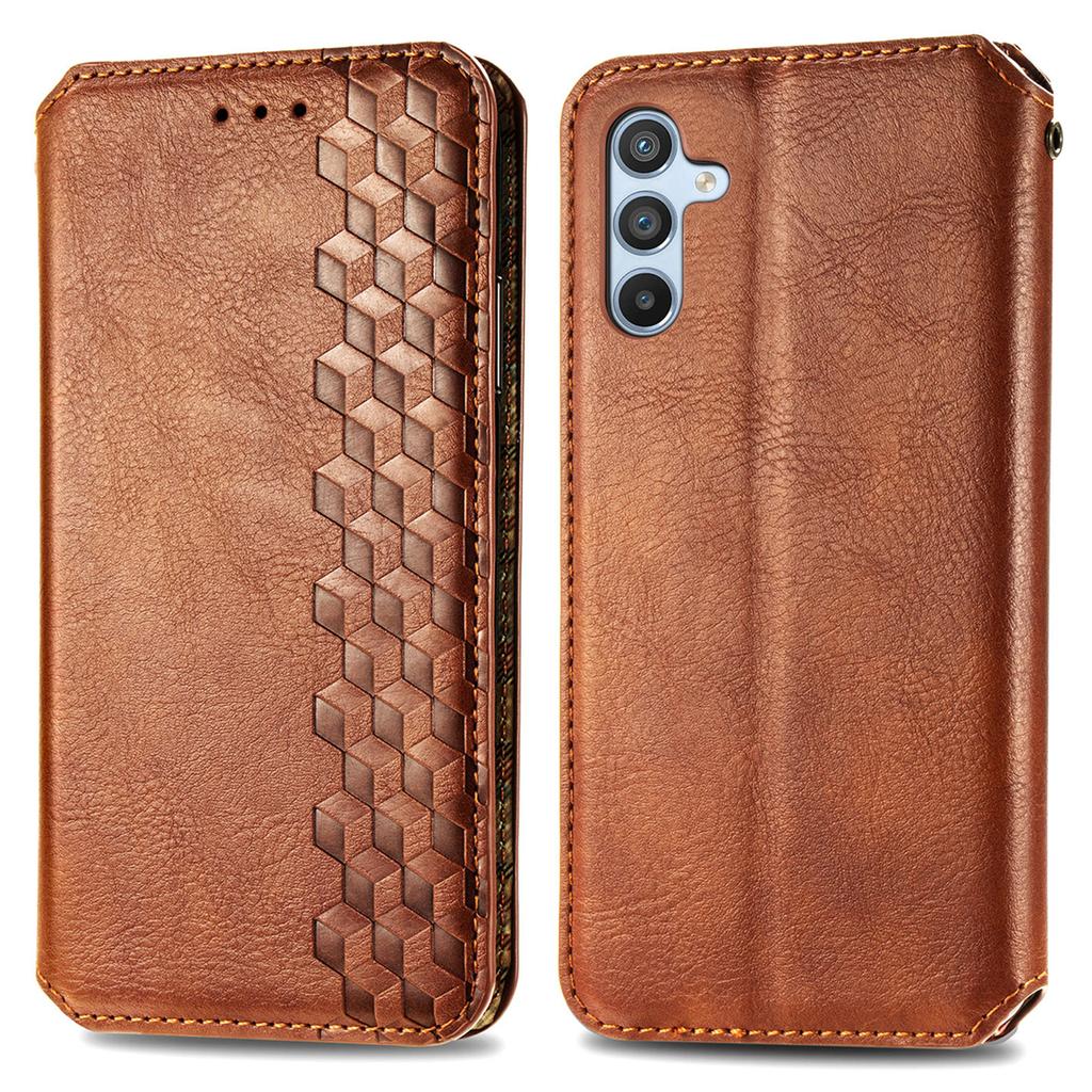 For Samsung Galaxy A36 5G PU Leather Case Rhombus Imprint Wallet Stand Phone Cover