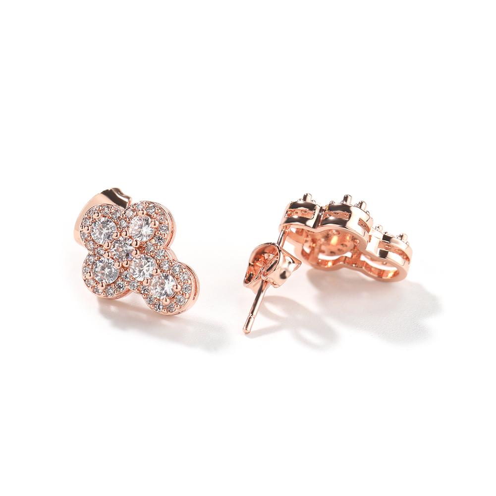 

THE BLING KING Cross Earrings Iced Out AAAAA+ Cubic Zirconia Stud Earrings Luxury Jewelry Gift For Women Girl рожевий колір золота