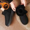 Chaussures d'hiver épaisses pour hommes en coton chaud doublé de velours, fermeture éclair latérale, semelle antidérapante, bottes chaudes en coton