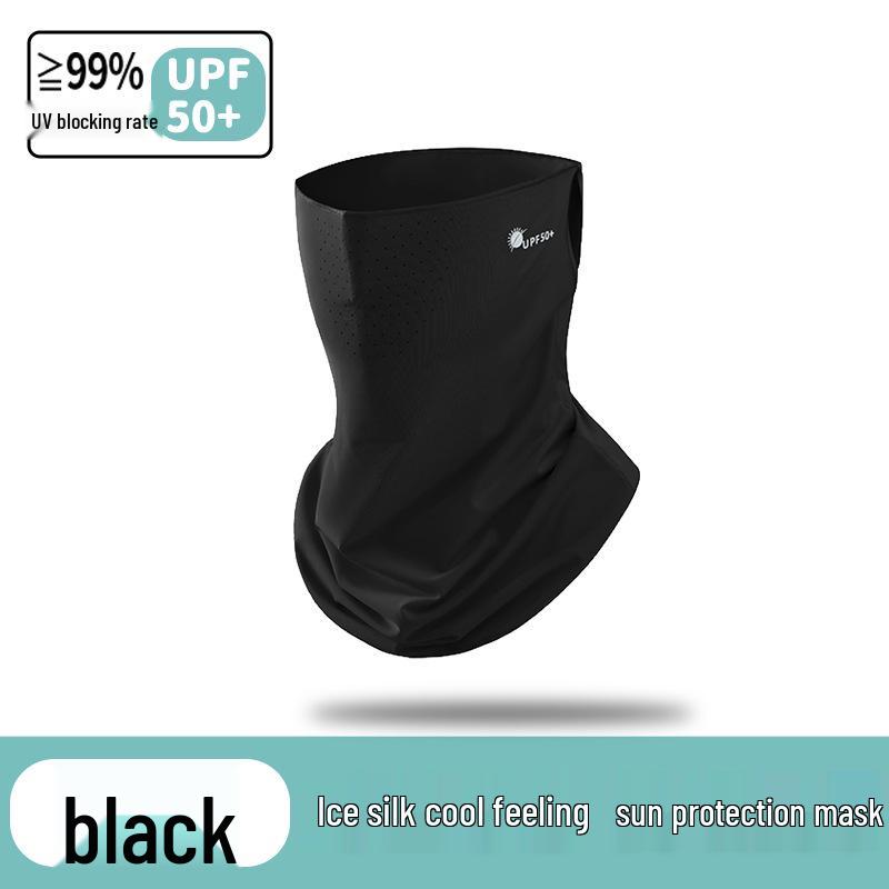 Women's Ice Silk Sun Protection Face Veil: Breathable, Anti-UV, Ear-Hanging Mask & Neck Guard for Cycling