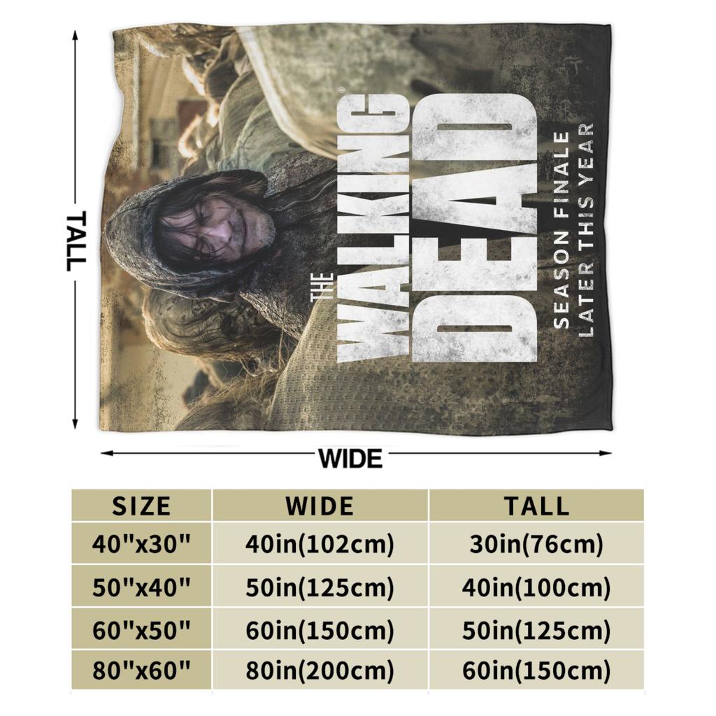 The Walking Dead Daryl Dixon Flannel Blanket Horror Movie Custom Throw Blanket for Home 150*125cm Plush Thin Quilt