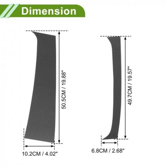 4 st stolpfönsterlister för Dodge för Ram 1994-2001 Kolfibermönster Svart