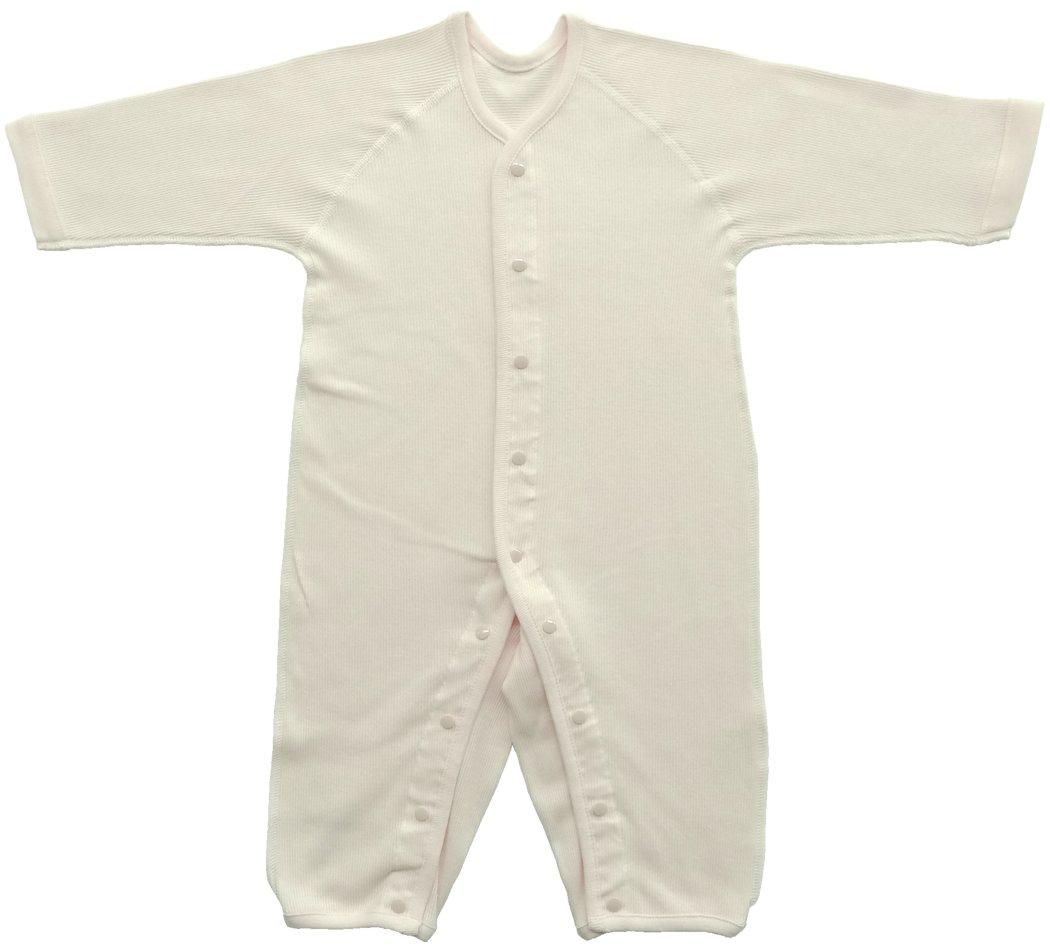 

Baby Story Stretch Long Sleeve Front Opening Coverall Underwear 90cm 100cm Pink Double Sided Ribbed Milling N77613 Made in Japan - розовый