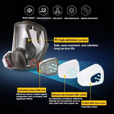 Pełnotwarzowa maska gazowa 6800 Maska ochronna do malowania natryskowego Przemysłowa maska gazowa Respirator Nowy typ maski gazowej Ochrona przed formaldehydem