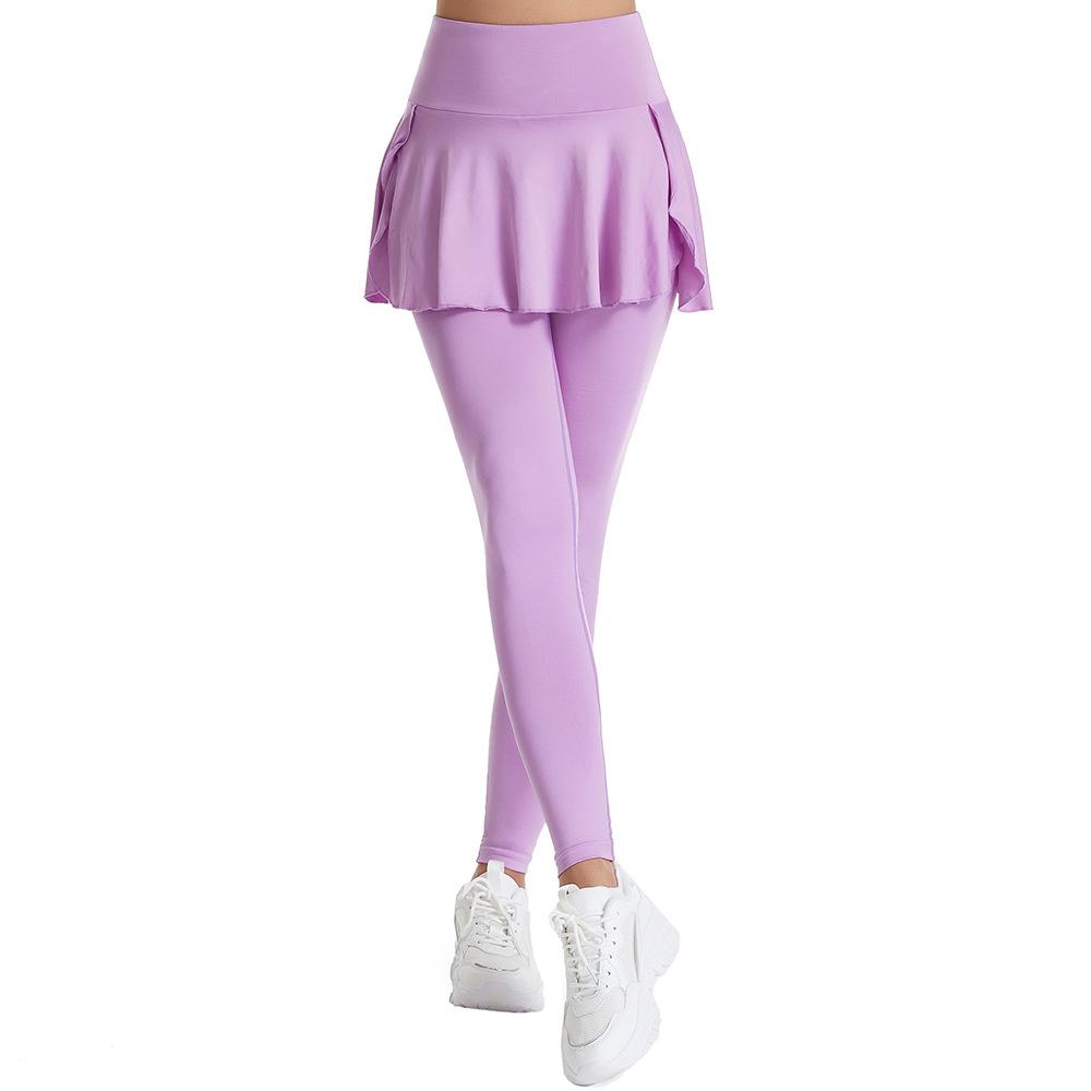 Women's 2-in-1 Skirted Leggings with Pocket High Waist Tennis Golf Running Skort Leggings Sports Dresses