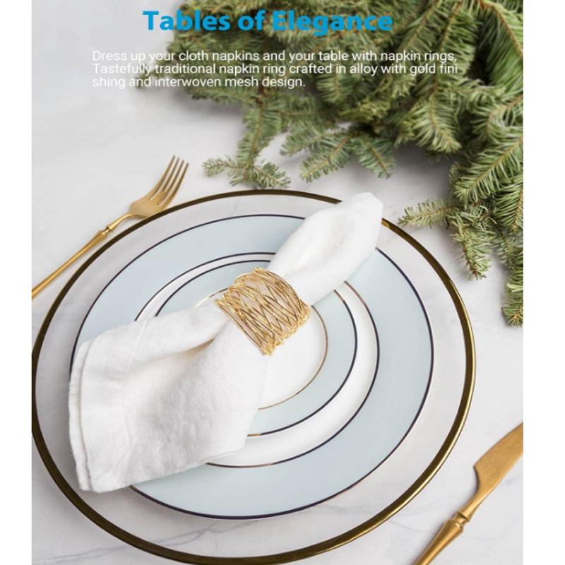 Twisted Wire Mesh Napkin Rings Holders Décor Dinner Party Wedding Christmas Gathering
