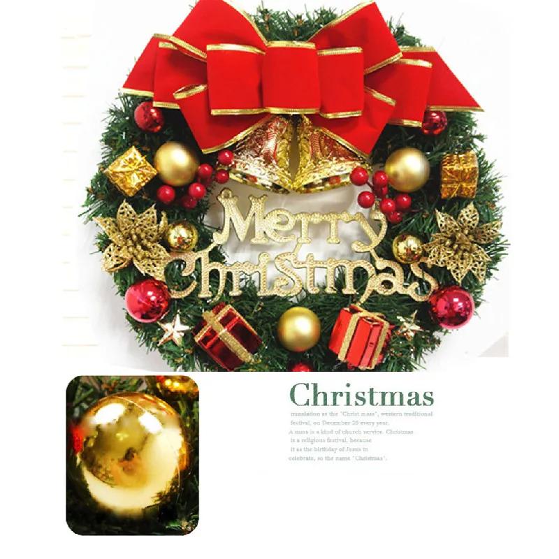 

Новый 30 см Рождественский венок на дверь, гирлянда для подвешивания, украшение на окно/стену, рождественский декор