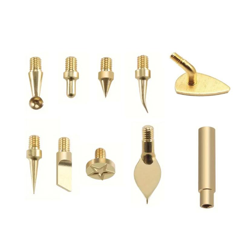 7/9/10Pcs Heat Insert Nut Iron Tip M2 M3 M4 M5 M6 M8 Brass Thread Embedded Kit Tool For Plastic 3D Printer Soldering Iron