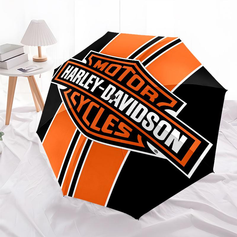 1pc Harley-Davidson Umbrella, Sun Protection, And UV Shielding. It Has Eight Sturdy Ribs for Outdoor Use And Perfect As a Holiday Gift