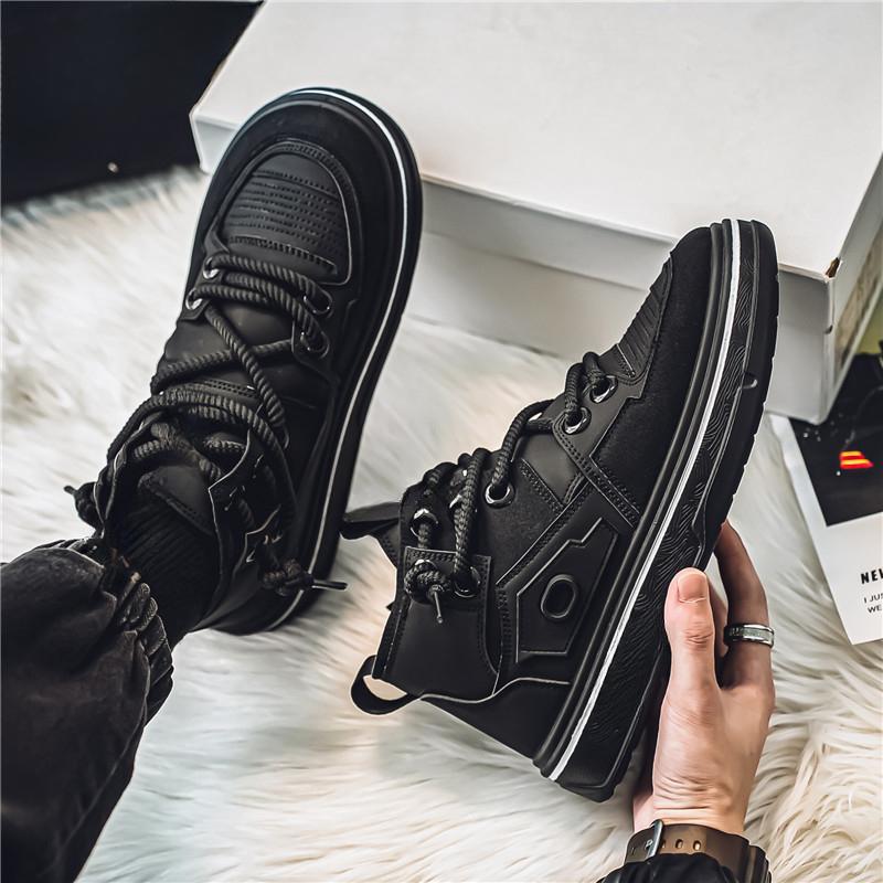 INS Style Men's Skateboard Shoes Streetwear High Top Platform Sneakers Men Fashion Lace-up Outdoor Men Skate Board Shoes