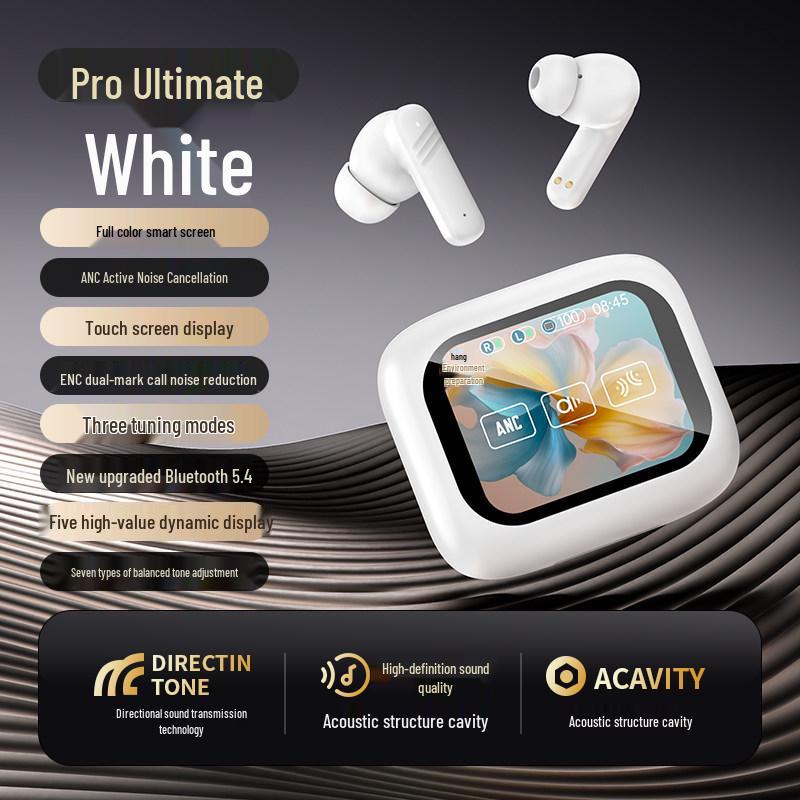2025 Wireless Bluetooth Earbuds: Color Touch Screen, ANC, ENC, In-Ear Sports.