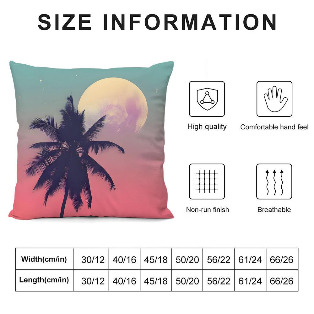 Tropical Scenery Ins Cushion Cover Pillowcase Ultra Soft Skin Friendly Fabric Cloud Like Comfort & Concealed Zipper