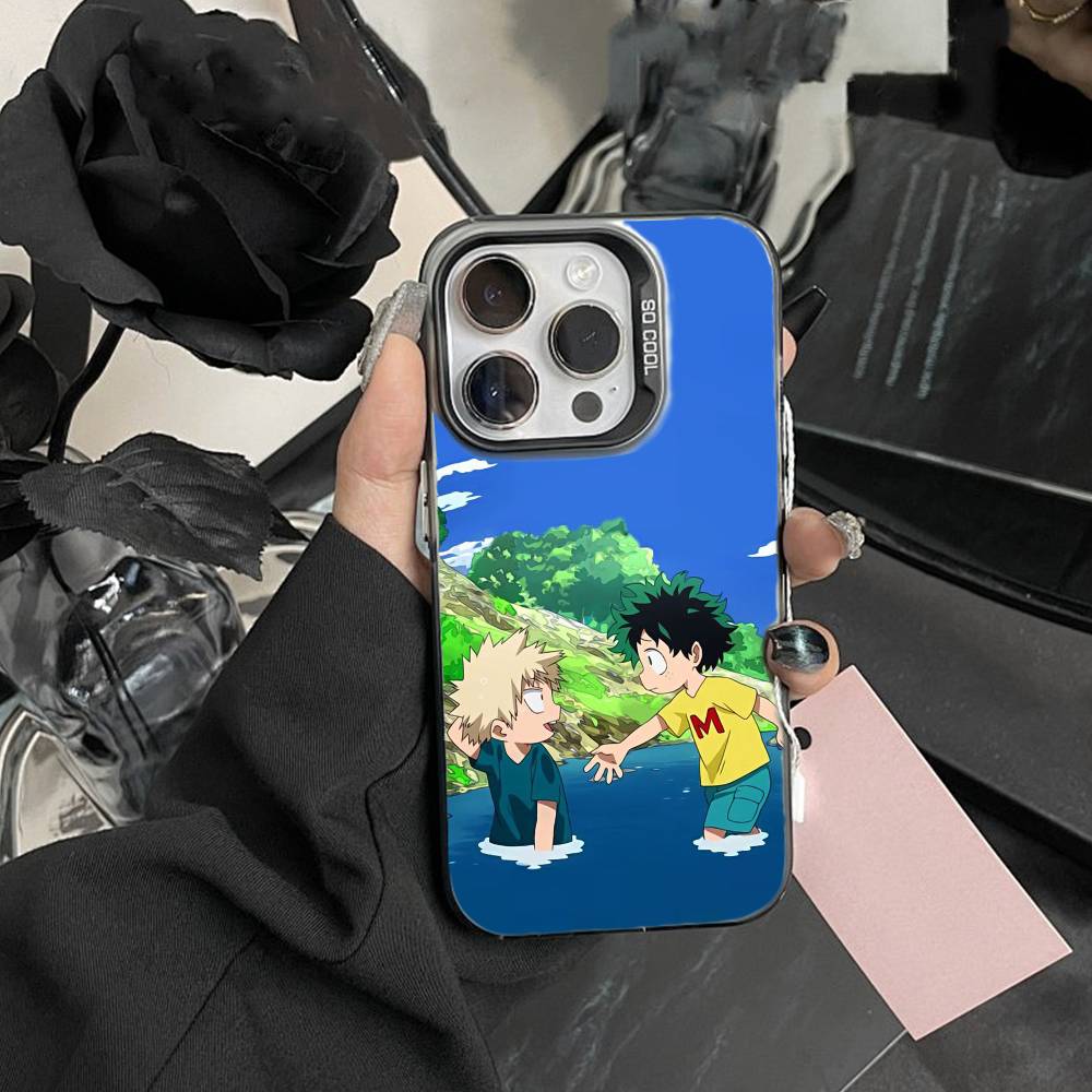 Katsuki Bakugo Hero Academia Phone Case For iPhone17, 16,15,14,13,12 Pro Max Black Candy Matte Shockproof Cover