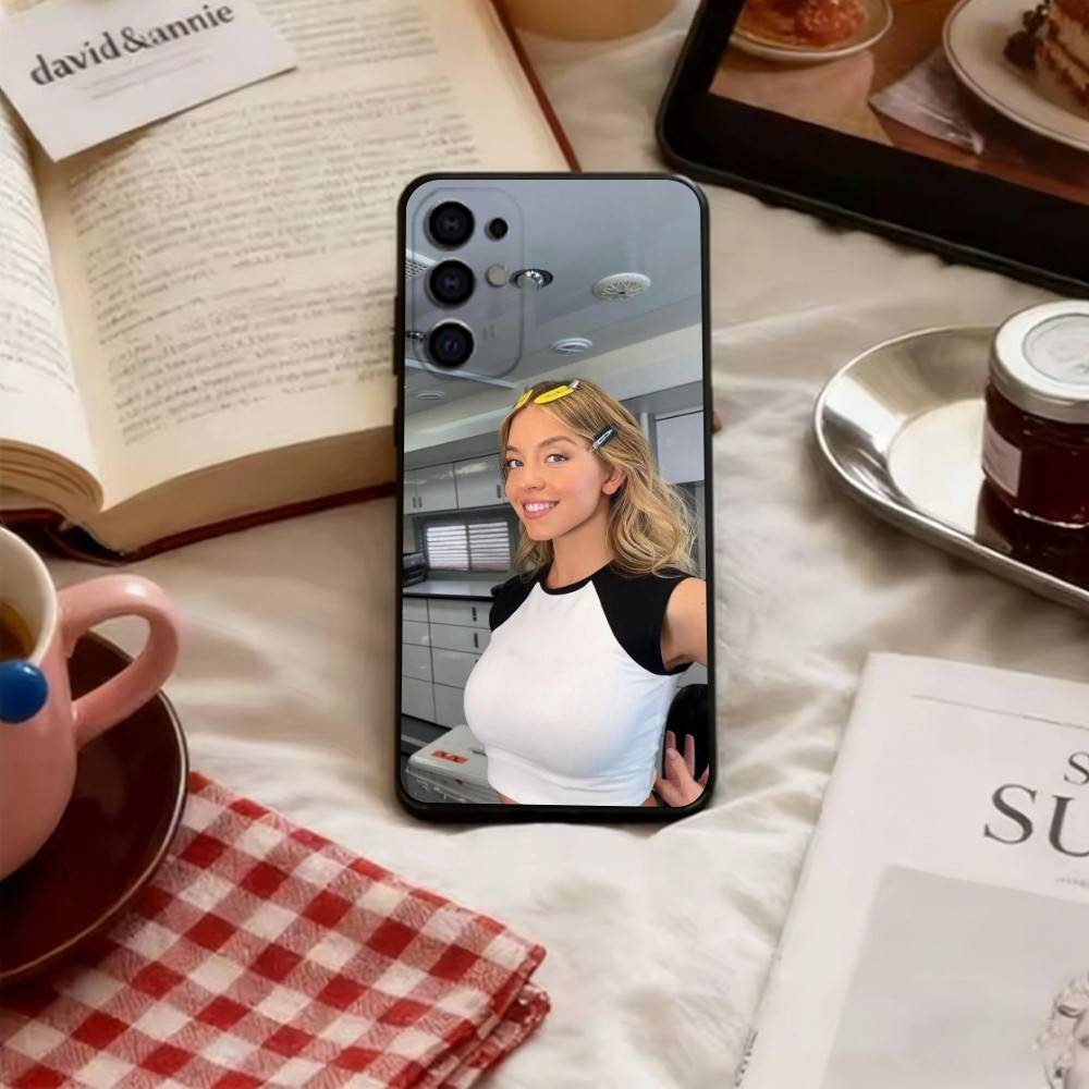Sydney Sweeney Phone Case Black Silicone Soft For Samsung S25,S24,S21,S22,S23,S30,Ultra,S20,Plus,Fe,Lite