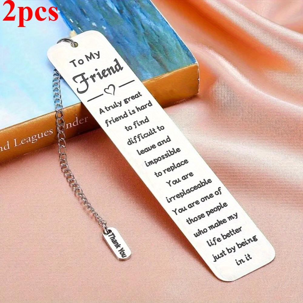 2pcs Bookmark Teacher Gift Carved Metal Bookmark Friend Holiday Gift for My Friend
