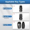 YO&YOYE Compatible With Ford Key Fob Cover With Keychain Leather Key Case Protector (Model3, Grey)
