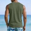 Men's Athletic Casual Sleeveless Tank Top with Wide Shoulder Straps and Chest Pocket Lightweight Summer Shirt for Outdoor Activities
