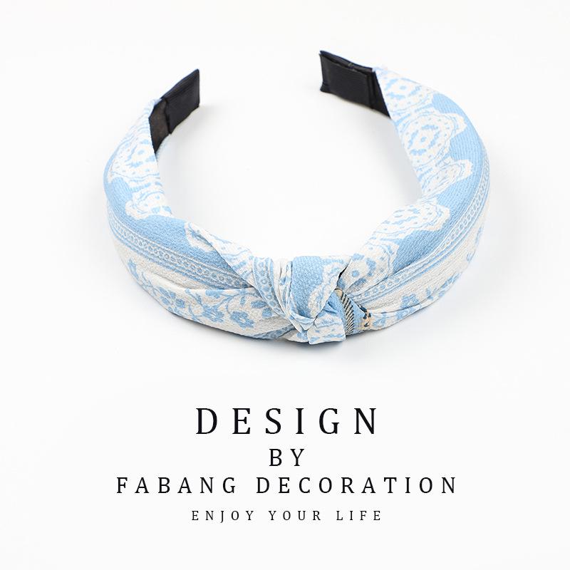 Korean Style Women's Striped Criss-Cross Bow Headband for Yoga & Face Washing