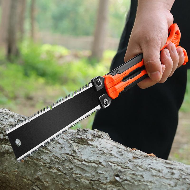 Saw Woodworking Hand Tools 14" Pocket Folding Saw Sk5 Wood Saw,13/14Tpi Double Edges Pull Saw Portable Camping Saw Flush Cut Saw