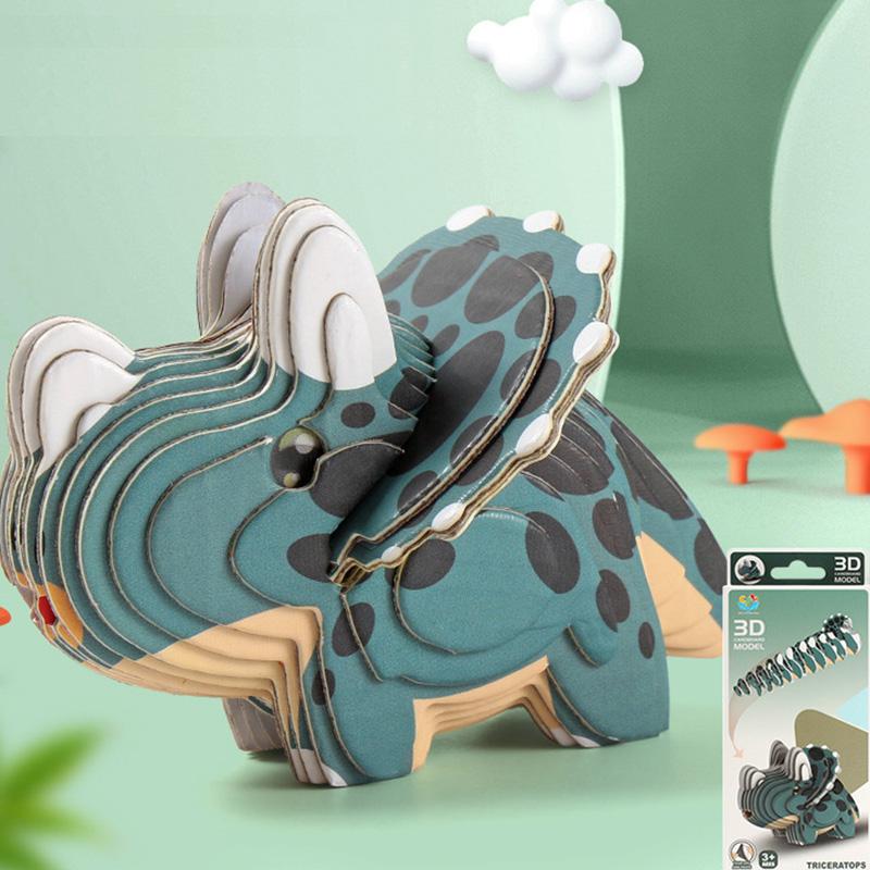 Dinosaur Paper Threedimensional Kids Intelligence Assembling Develop Puzzle