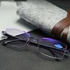 Rahmenlose quadratische Lesebrille für Männer und Frauen, Anti-Blaulicht-Computerbrille, Weitsichtigkeit, Presbyopie-Lesebrille für Frauen