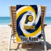 Custom Name Beach Towel Pacers Basketball Team  Beach Towel, Soft Microfiber, Gift for Her/Him, Birthday, for Pool, Beach, Travel, Fan gifts