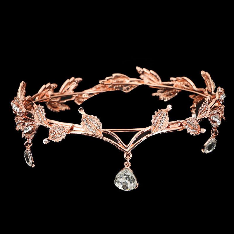 Brautschmuck Retro Krone Prinzessin Tiara Strass Haarschmuck Stirnschmuck Augenbraue Anhänger Geburtstagskrone