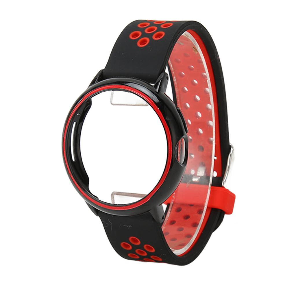 Replacement Watchband Full Protection Adjust Size Soft Silicone Smart Watch Strap for Pixel Watch Black Red