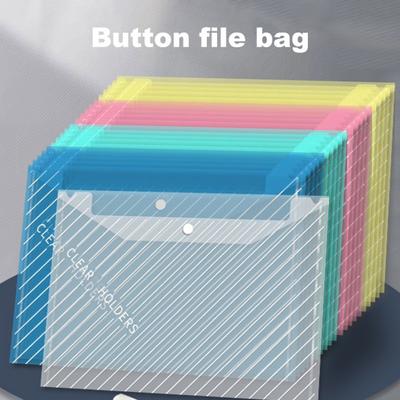 20 pezzi di buste portadocumenti formato A4 in plastica impermeabile con bottone automatico traslucido