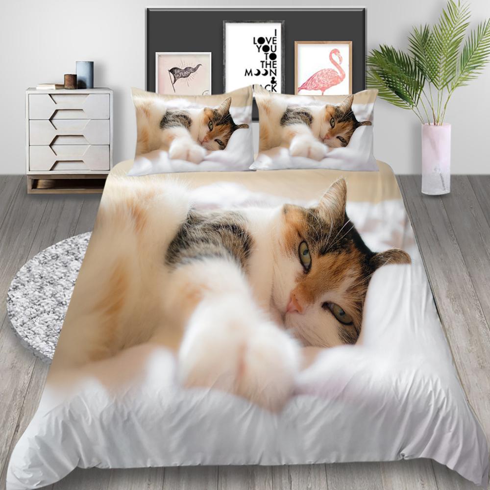 3D Digital Printed Animal Series Bedding Set, Bedroom Duvet Cover, Pillowcase, Single/double Bed AU King Full Size Bedding, Home Decoration