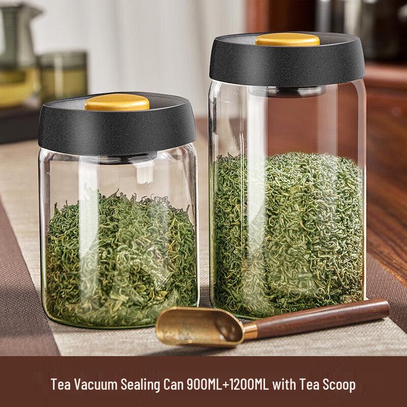Yuziro Premium Light-Blocking Glass Tea Canister